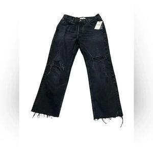 NWT women’s REVOLVE X RE/DONE black 90s loose straight leg distressed jeans sz26